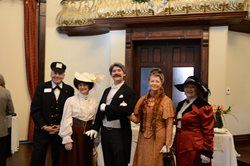 Museum volunteers dressed historically