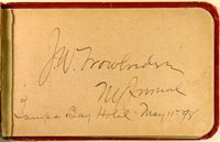Album page with J.W. Trowbridge's signature. Page reads "J.W. Trowbridge NY Journal Tampa Bay Hotel May 11th 98"