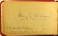 Album page with Henry L. Stoddard's signature. Page reads "Henry L. Stoddard N.Y. Mail + Express, Tampa Bay Hotel, May 12, 98"