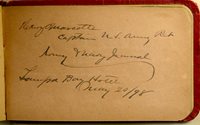 Album page with Henry Mancotte's signature. Page reads "Henry Mancotte Captian U.S. Army, Ret Army + Navy Journal Tampa Bay Hotel May 20/98"