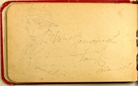 Album page with sketch and W.M. Bengough's signature. Sketch on left side of page of man in profile wearing a hat. Text reads "WM Bengough Tampa May 188 N.Y. Journal"