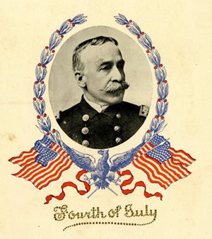 Front of Dinner Menu Card from TBH Monday July 4th 1898
