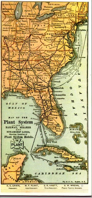 map of the Plant System from Ontario, Canada to the Caribbean Sea