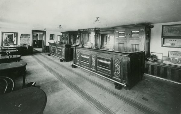 Rathskeller, empty bar and tables