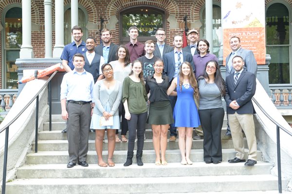 DSC_5865.JPG Contemporary - students from University of Tampa posing on the steps to Plant Museum