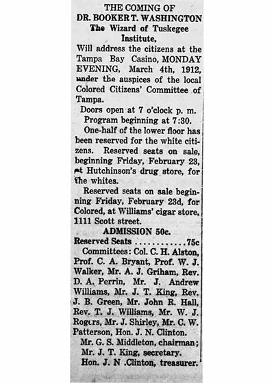 4Image-Four.jpg newspaper clipping "The Coming of Dr. Booker T. Washington. The Wizard of Tuskegee Institute"