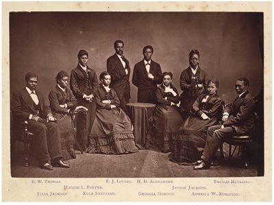portrait of Fisk Jubilee Singers in formal clothing