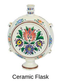ceramic decorative flask with flowers