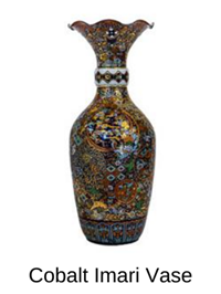 cobalt imari floor vase