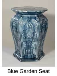 blue garden seat
