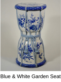 Blue and White Garden Seat