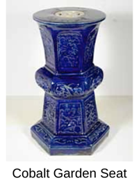 Cobalt garden seat