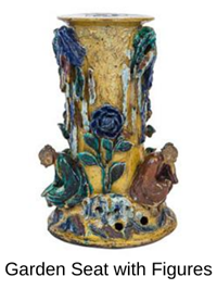 Garden Seat with small figures of people