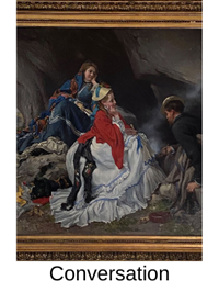 painting titled Conversation