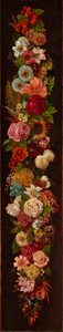 tall, narrow panel with colorful flowers